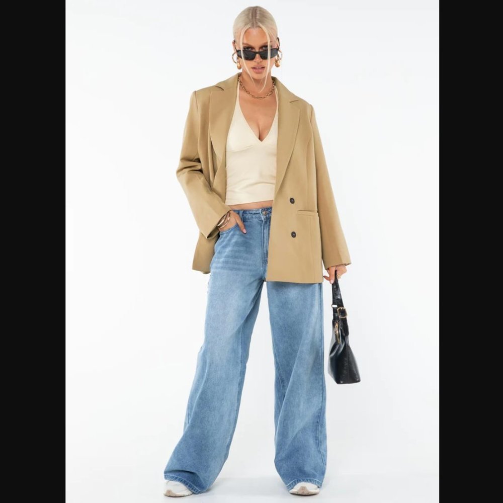 Princess Polly Lioness Wyoming Mocha Tan Oversized Blazer XL - Picture 4 of 11